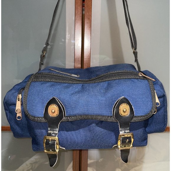 Eddie Bauer Vintage Canvas & Leather Adventure Field Utility Fishing Camera Bag - Picture 2 of 13